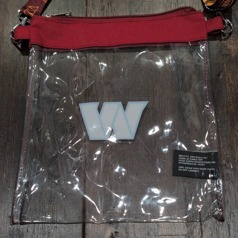 Washington Commanders Clear Stadium Bag Crossbody Purse Strap‎ Little Earth 9x10